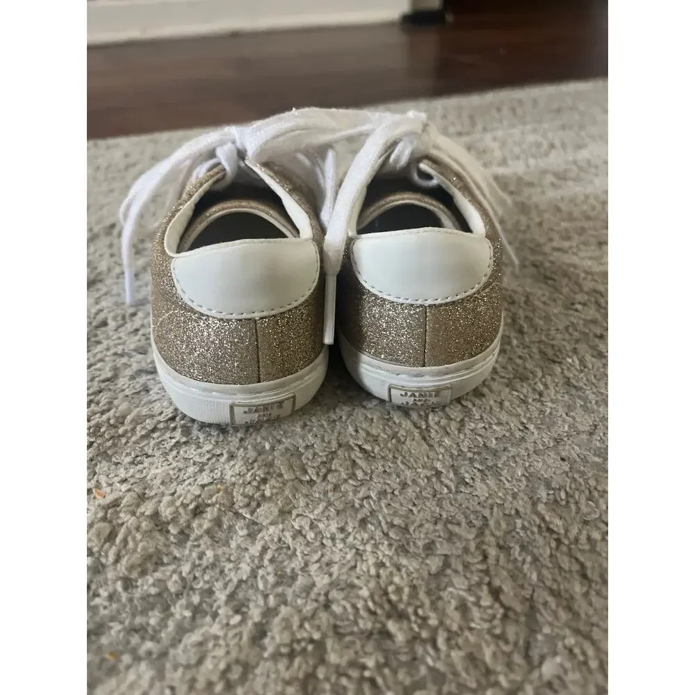 Janie and Jack Gold Sparkle Glitter Lace Up Sneakers 9